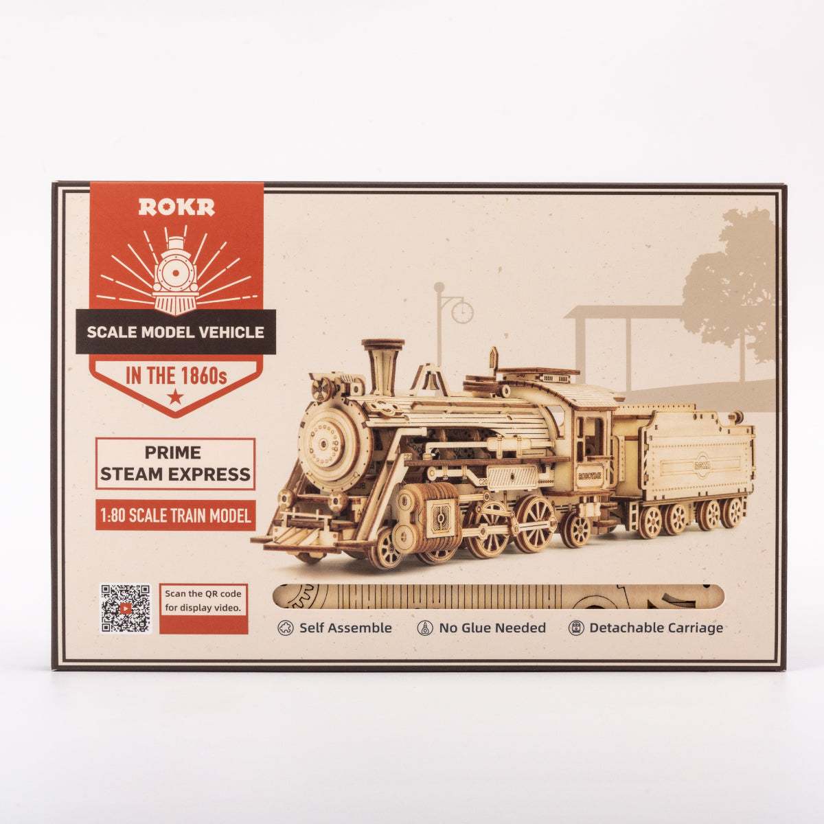 ROKR Prime Steam Express Train 3D Wooden Puzzle MC501