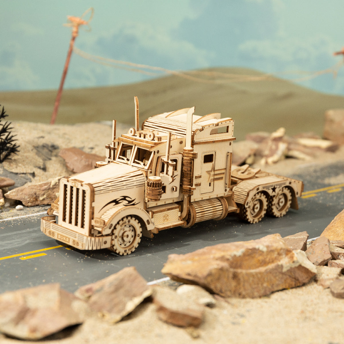 ROKR Heavy Truck Scale Model 3D Wooden Puzzle MC502