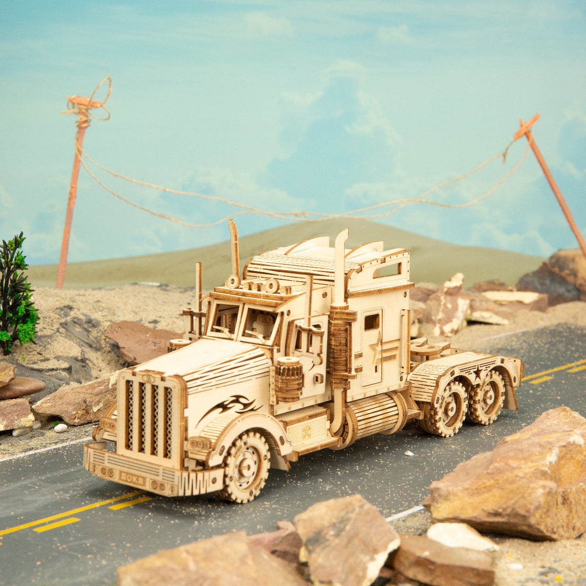 ROKR Heavy Truck Scale Model 3D Wooden Puzzle MC502