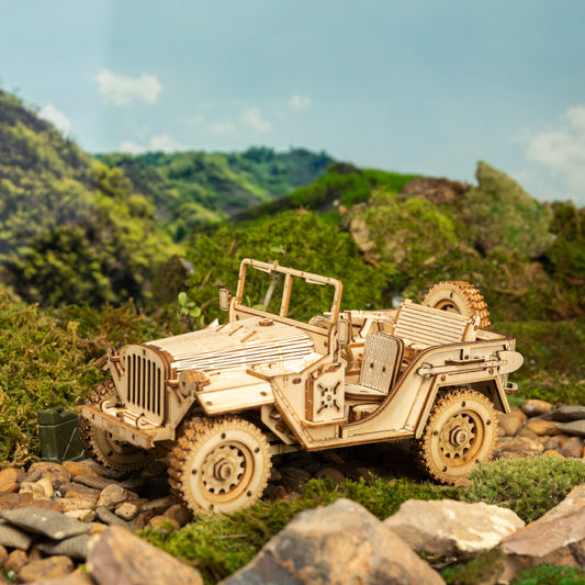 ROKR Army Jeep Scale Model 3D Wooden Puzzle MC701