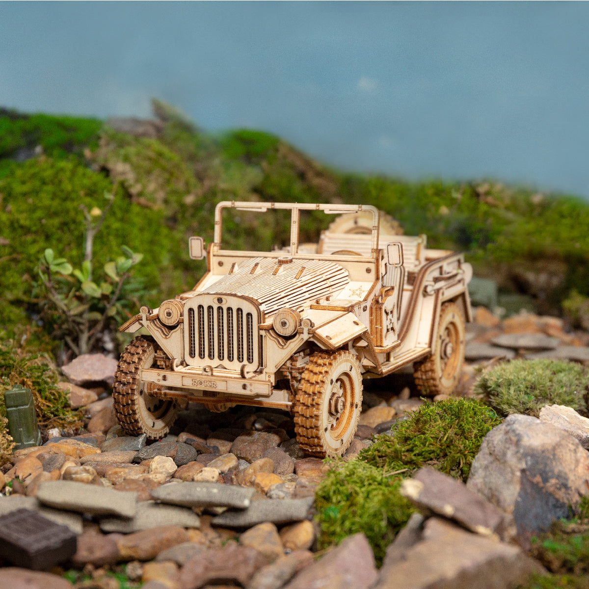 ROKR Army Jeep Scale Model 3D Wooden Puzzle MC701