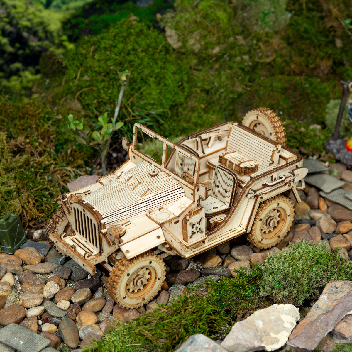 ROKR Army Jeep Scale Model 3D Wooden Puzzle MC701