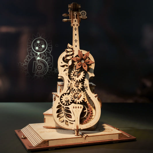 ROKR Magic Cello Mechanical Music Box 3D Wooden Puzzle AMK63