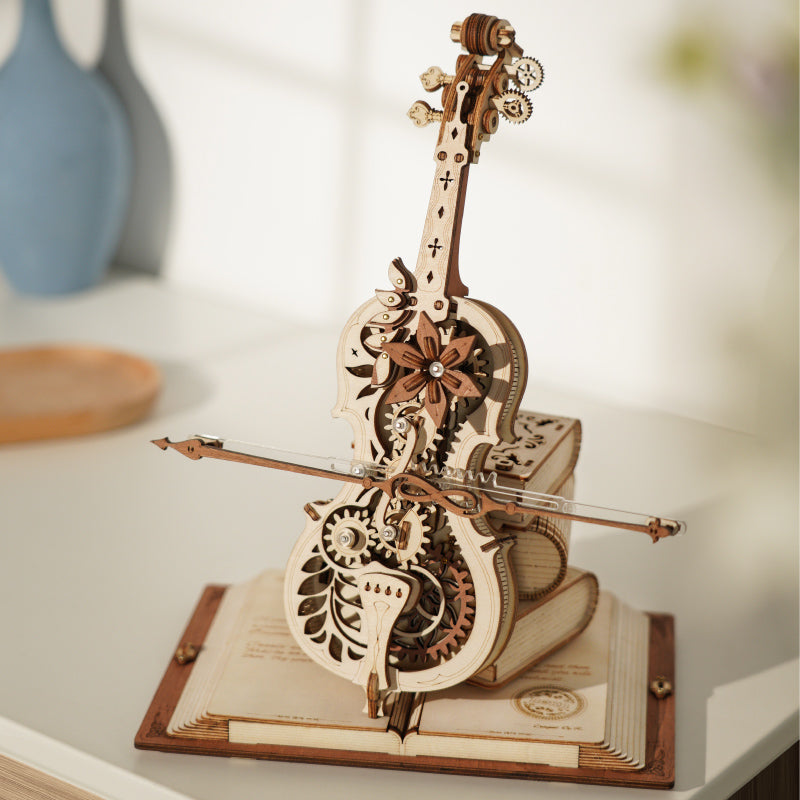 ROKR Magic Cello Mechanical Music Box 3D Wooden Puzzle AMK63