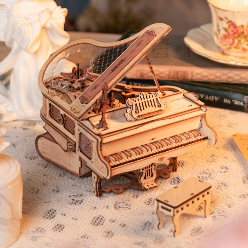 ROKR Magic Piano Mechanical Music Box 3D Wooden Puzzle AMK81