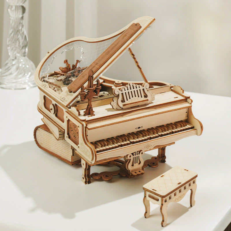 ROKR Magic Piano Mechanical Music Box 3D Wooden Puzzle AMK81