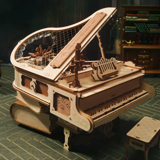 ROKR Magic Piano Mechanical Music Box 3D Wooden Puzzle AMK81