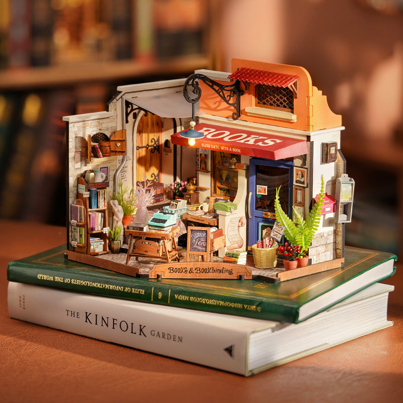 Rolife Corner Bookstore DIY Miniature House Kit DG164